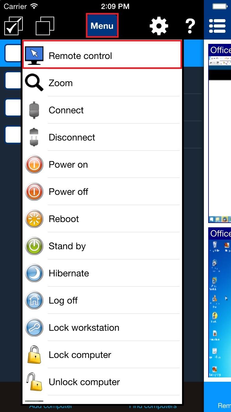remote control action