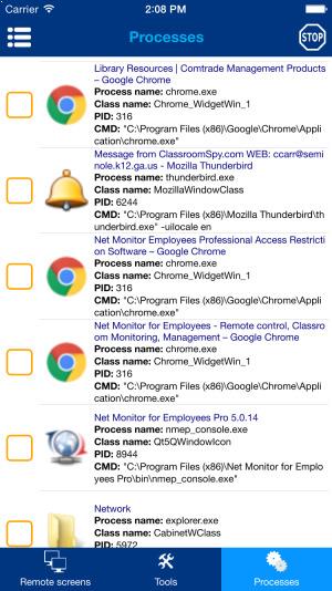 spy on running processes